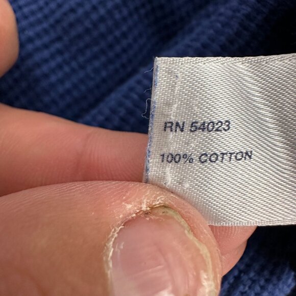 Gap Mens Blue Waffle Knit Long Sleeve Athletic Fit Shirt Size Medium Cotton - Picture 5 of 6